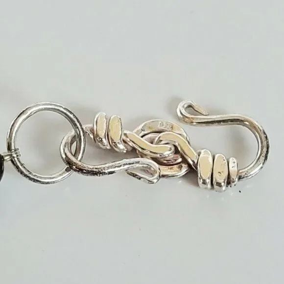 Ross-Simons Sterling Silver Chunky Bead Choker Necklace Jade Green Lace Agate - Picture 10 of 13